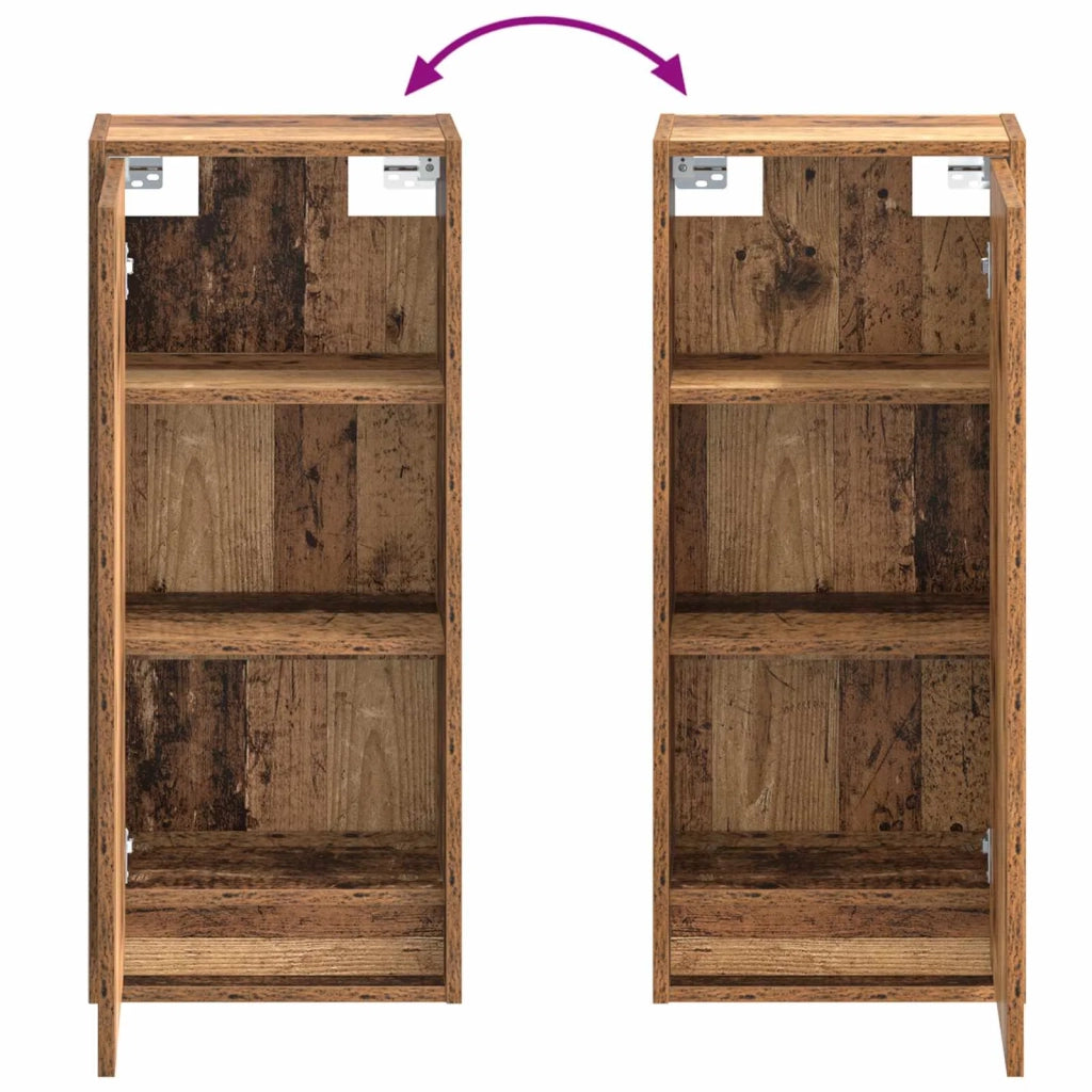Mobile lavabo da parete Legno antico 35 x 20 x 81 cm