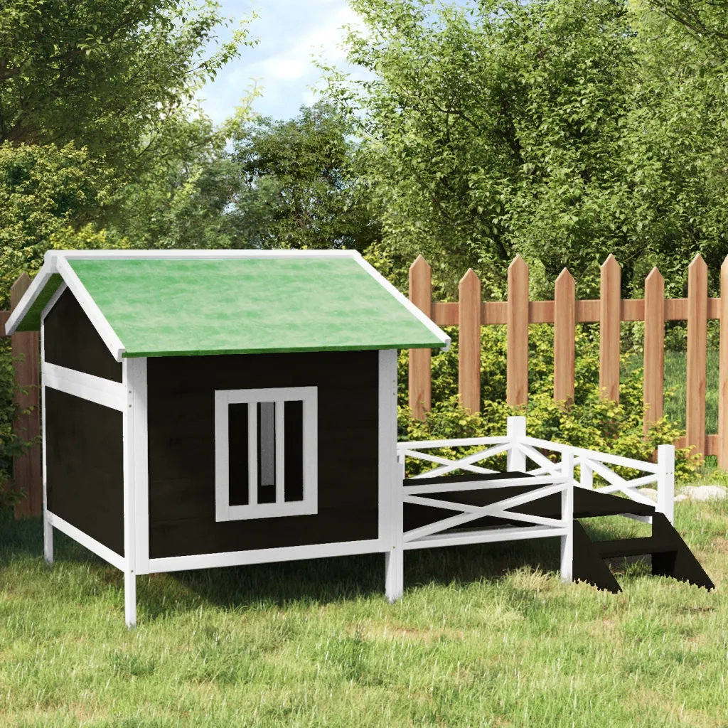 Cuccia per Cani Grigia 159x120x88,5 cm Legno Massello di Pino 172271