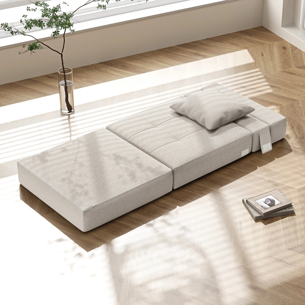 Poltrona letto 1 posto convertibile ¨C Xylo ¨C tessuto beige con cuscino sfoderabile