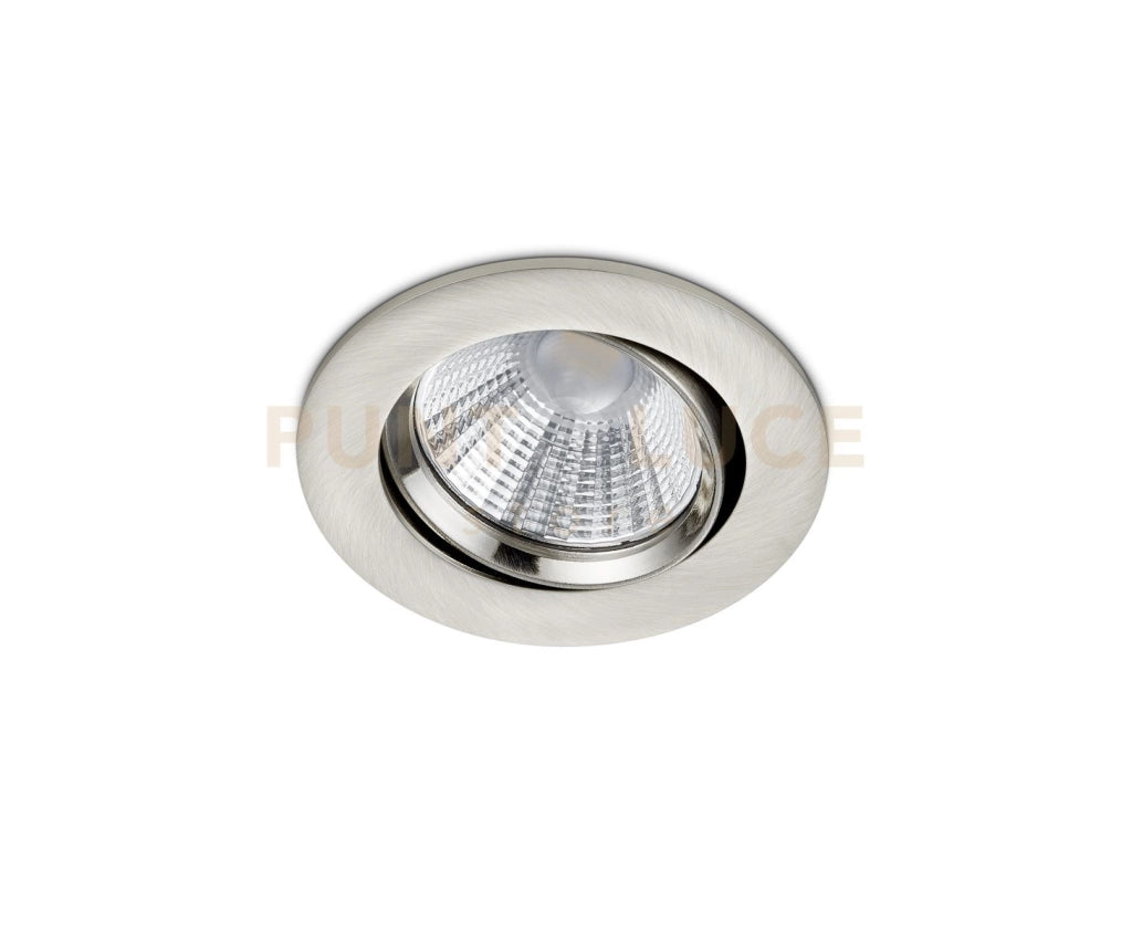 PAMIR FARETTO DA INCASSO LED 5,5W 345lm, 3000K ROTONDO ORIENTABILE ACCIAIO IP23 D.8,5CM
