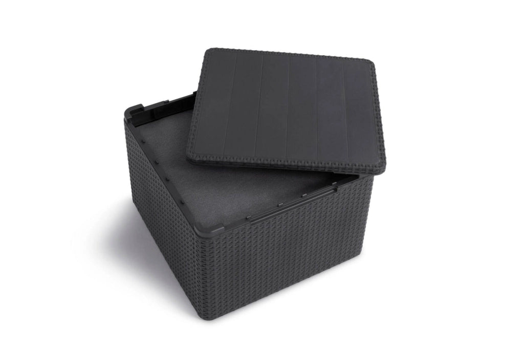 Set salotto da esterno Barrhead, Salottino outdoor, Set da balcone o giardino, Composizione soggiorno per esterni, 113x65 h74 cm, Antracite