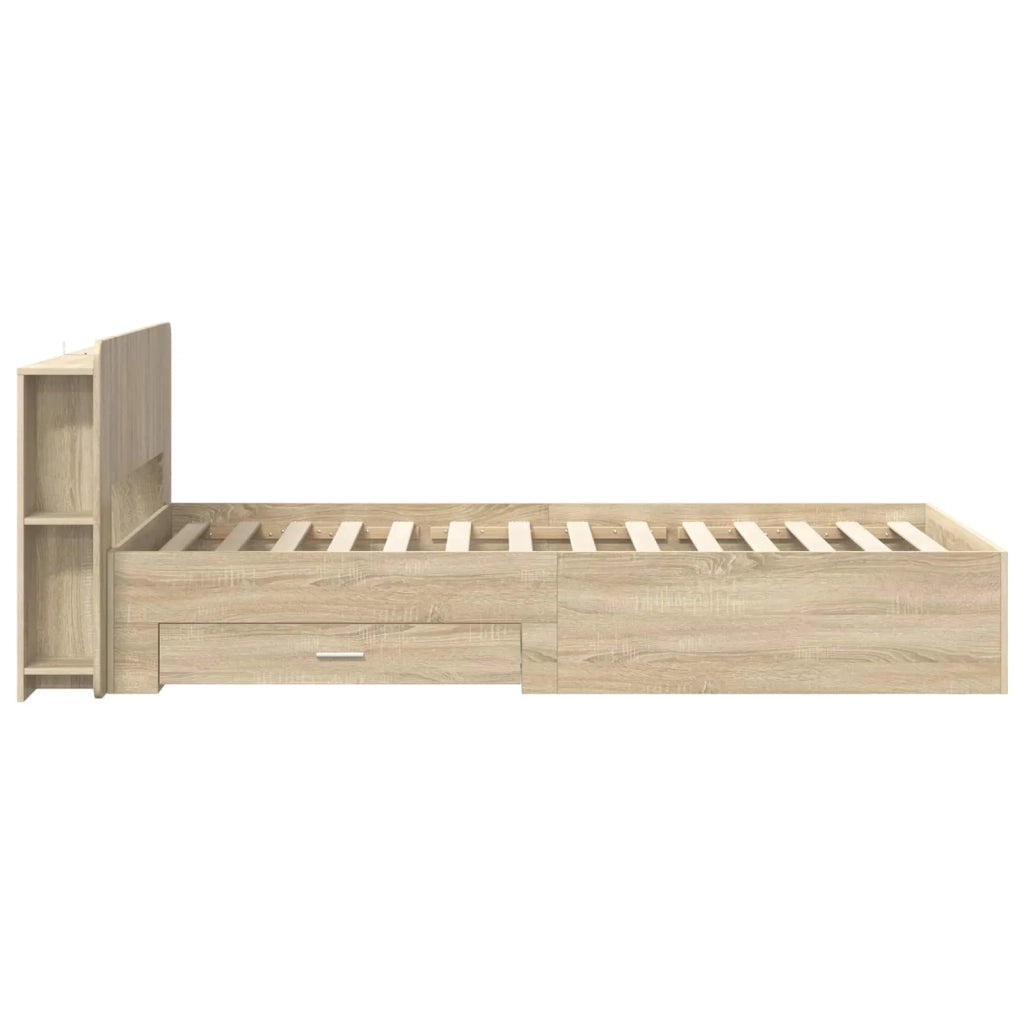 Telaio del letto con storage Rovere Sonoma 80 x 200 cm