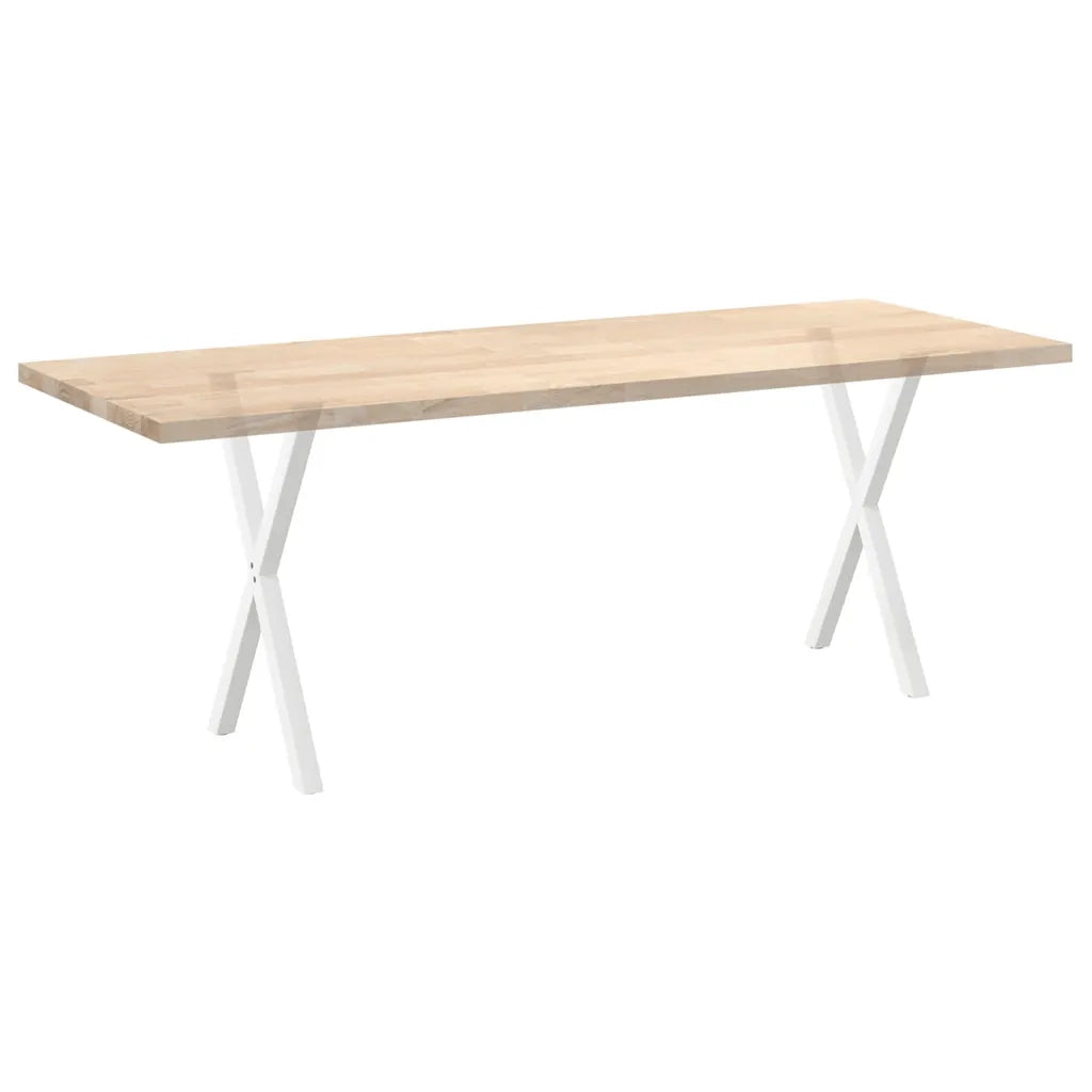 Gambe per tavolo da pranzo a forma di X 2 pz bianche 50x(72-73) cm in acciaio 4012909