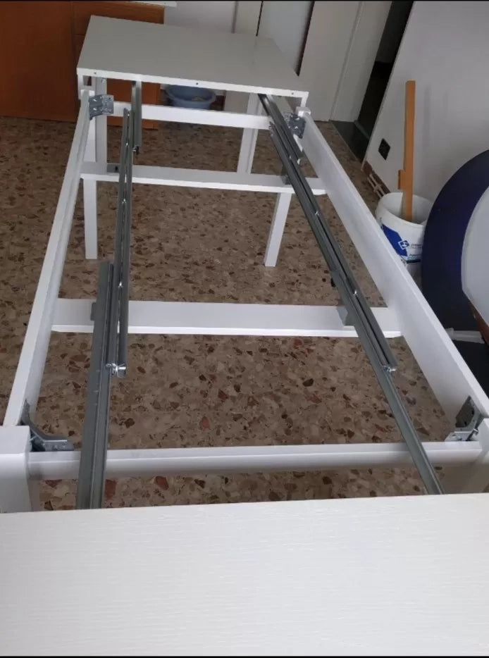 Tavolo moderno bianco frassino 180x90x76 allungabile (551) - Mobili 2G