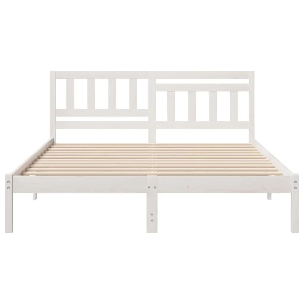 Struttura del letto Bianco 140 x 200 cm Pino massello 872231