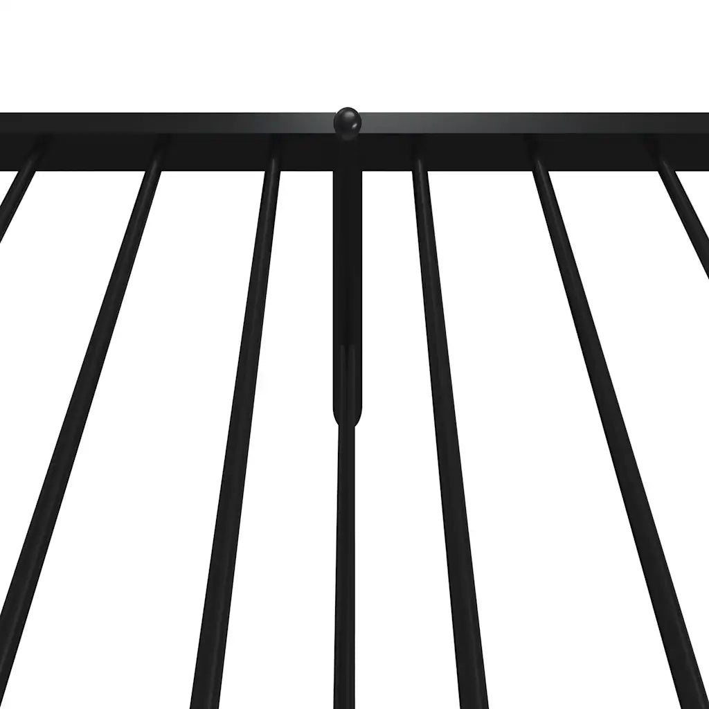 Giroletto con Testiera e Pediera Metallo Nero 100x200 cm 350877