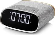 Radio Digitale con Display LCD da 4 pollici e Funzione di Alarme Doppia - Radio DAB+/DAB con Bluetooth FM - Grigio & Legno