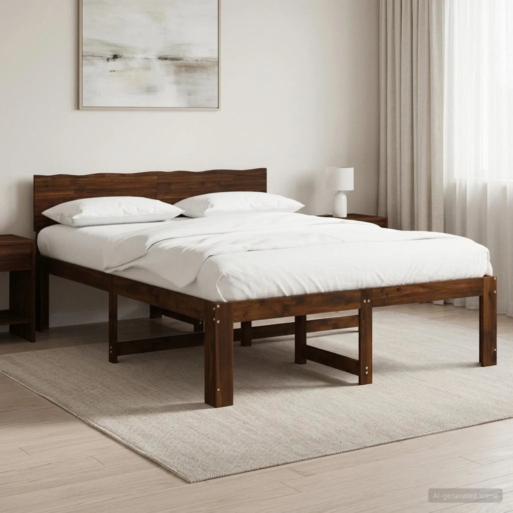 Letto matrimoniale con testiera ROSTOCK Marrone Scuro 903461