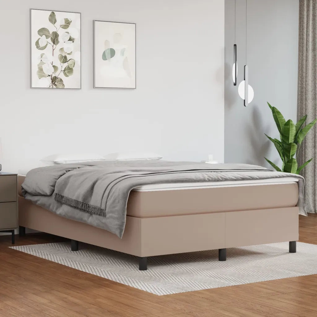 Struttura Letto a Rete a Molle Cappuccino 140x190 cm in Similpelle 3121046