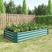 Orto rialzato su gambe in lamiera d'acciaio zincata con fondo aperto per verdure erbe e fiori verde 180 × 91 × 30 cm