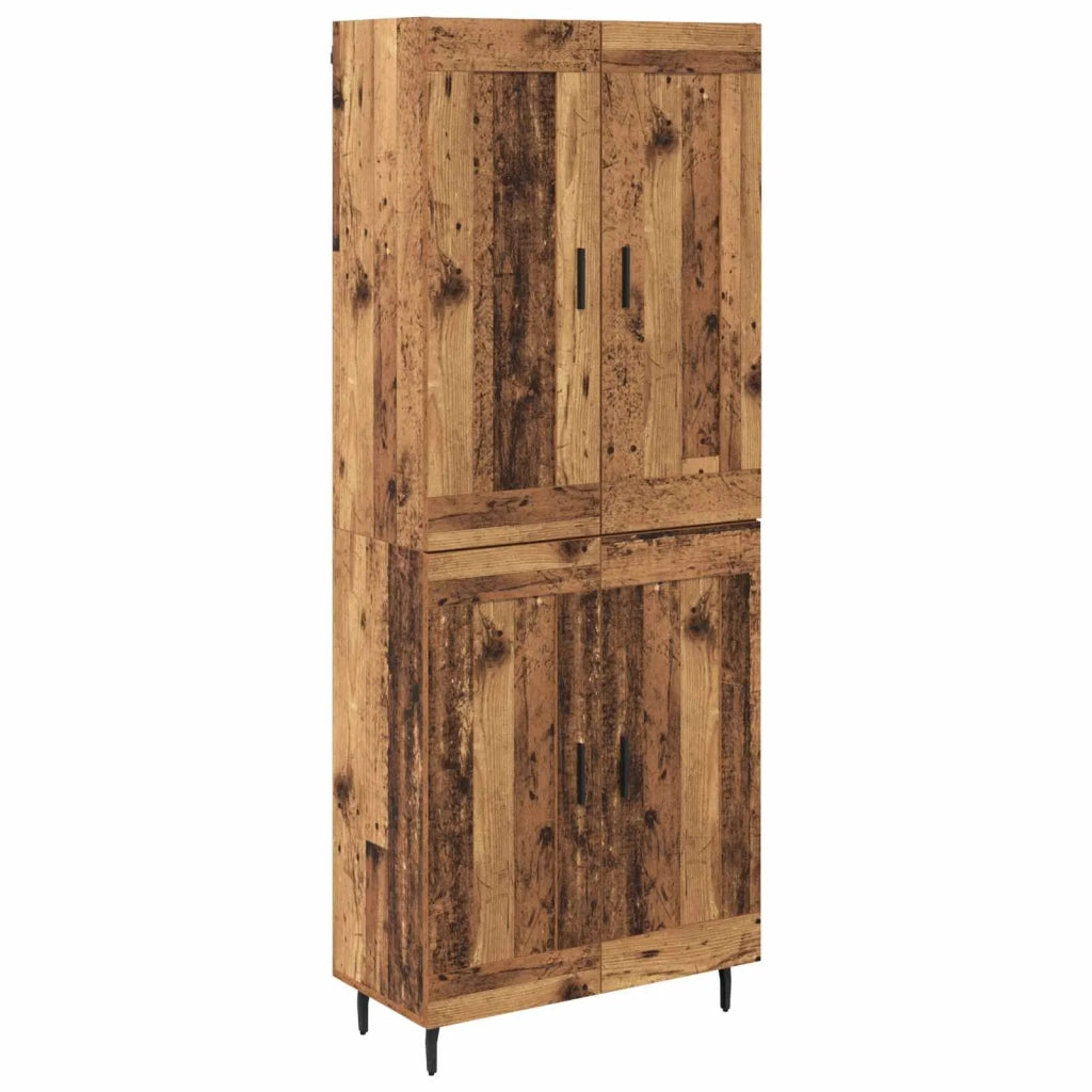 Credenza 2 pz-Set di 2 Buffet-Armadio da cucina Legno vecchio Legno Stratificato e Vetro 289973