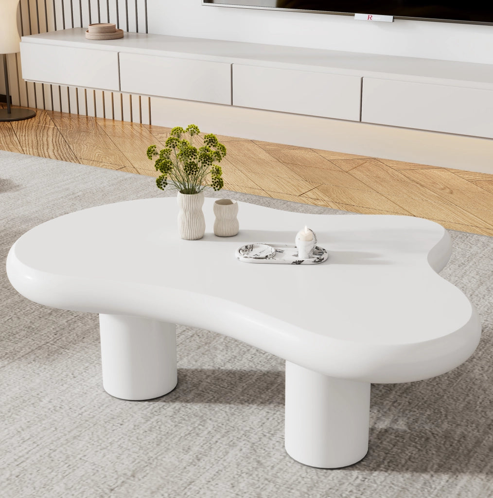 Tavolino a forma di nuvola in MDF bianco