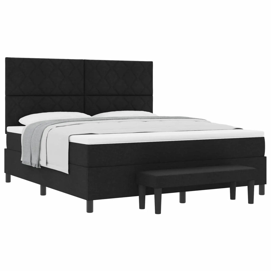 Letto a molle con testiera Nero 180 x 200 cm Tessuto 3344165
