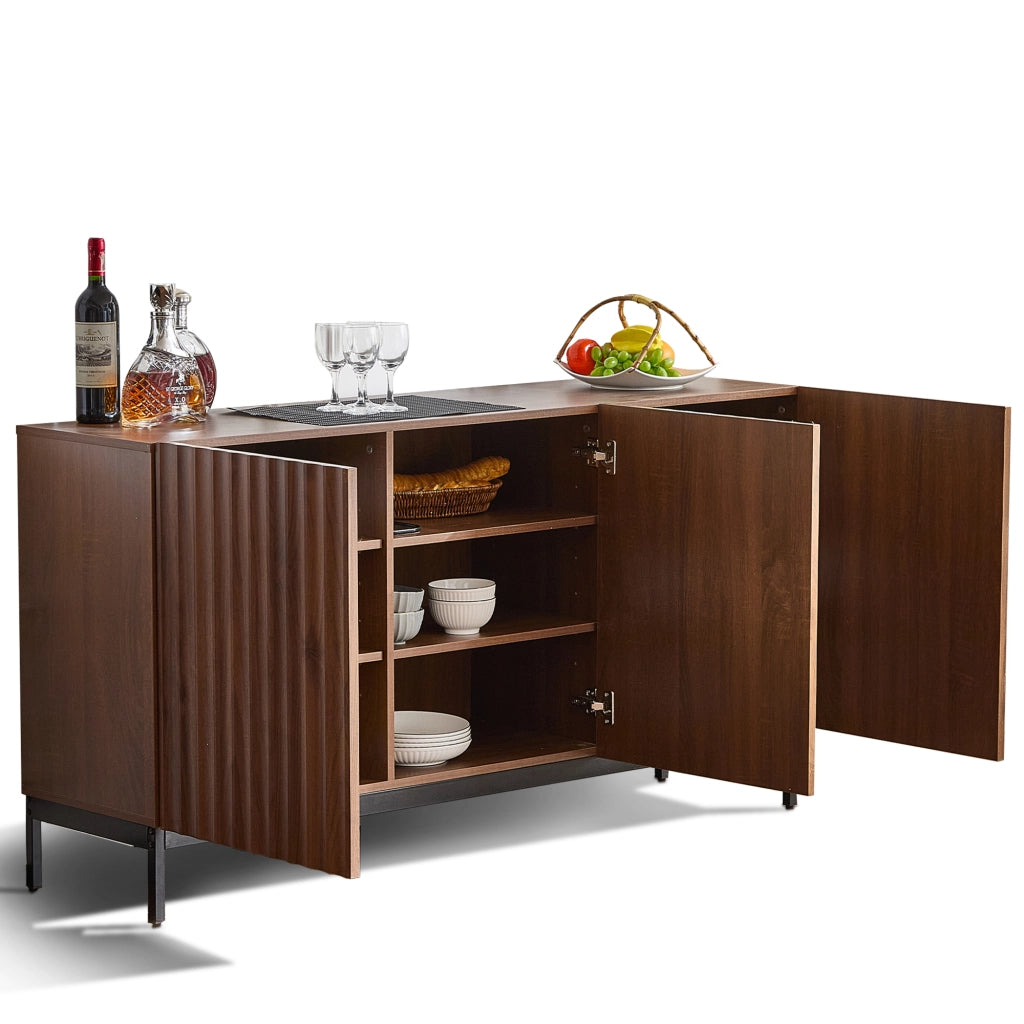 Credenza Mid-Century 3 Ante ¨C Xylo ¨C Rovere Scuro 150x40x80