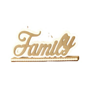 SCRITTA FAMILY DECORAZIONE IN LEGNO COLOR LEGNO NATURALE E BIANCO DIMENSIONI 25X4X10,6CM