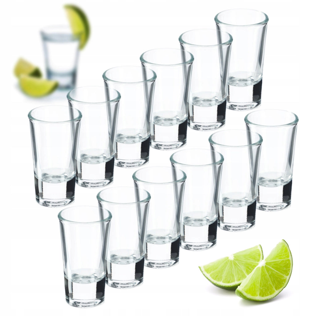 Set di 12 bicchierini da shot per vodka KADAX Classic in vetro da 25 ml