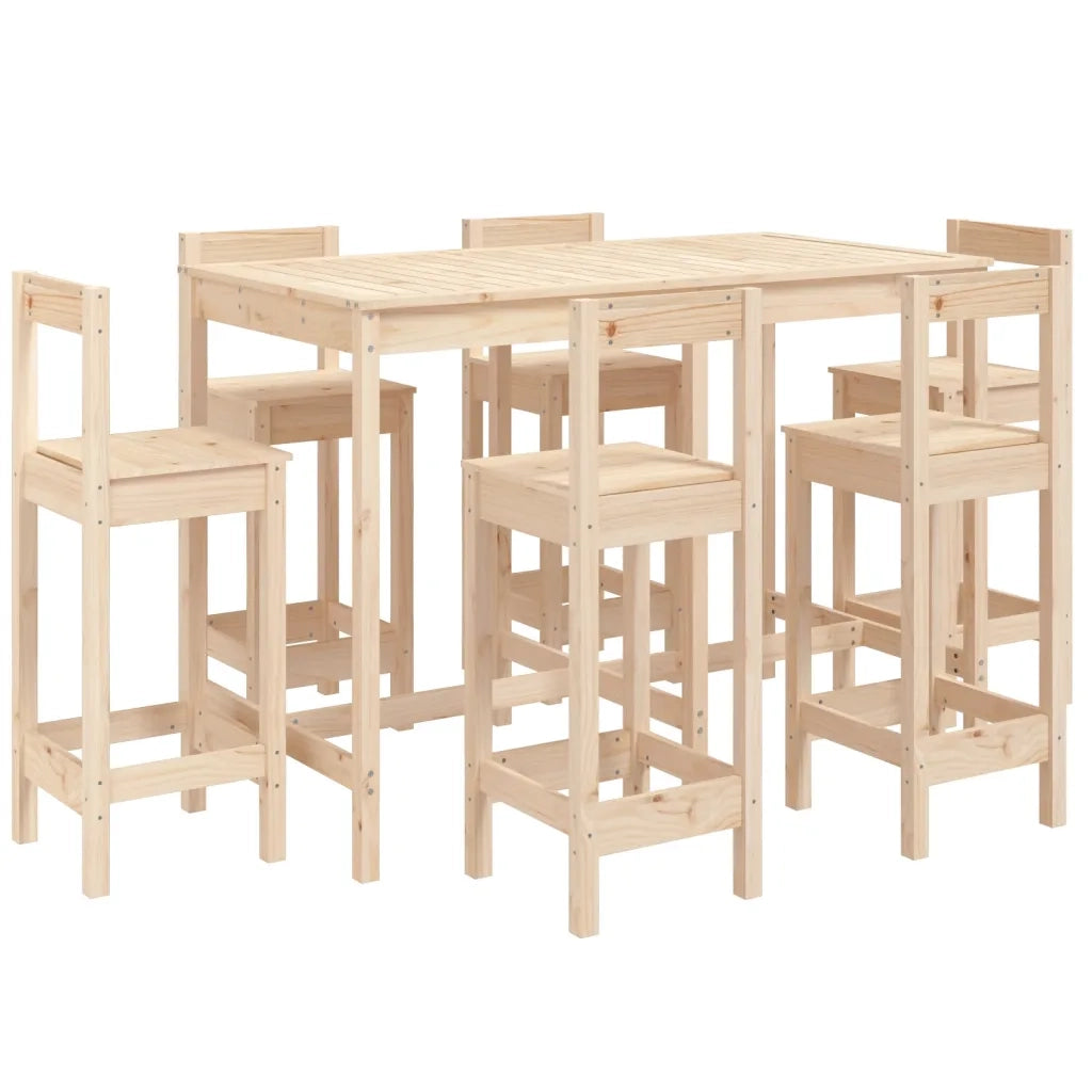 Set Bar da Giardino 7 pz in Legno Massello di Pino 3154760