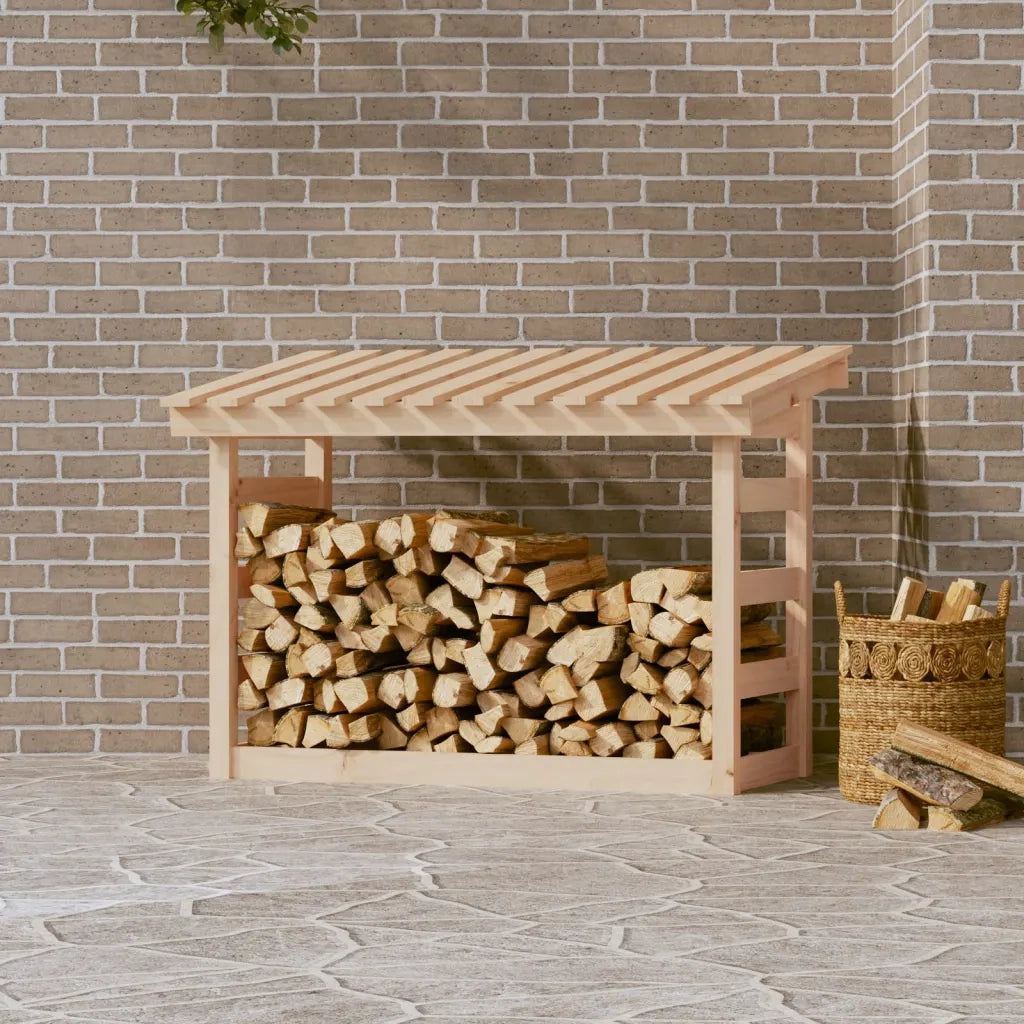 Portalegna-Scaffale per Legna 108x64,5x78 cm in Legno Massello di Pino