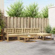 Set di divani da esterno 6 pz Bianco e Beige Poliestere 3386352