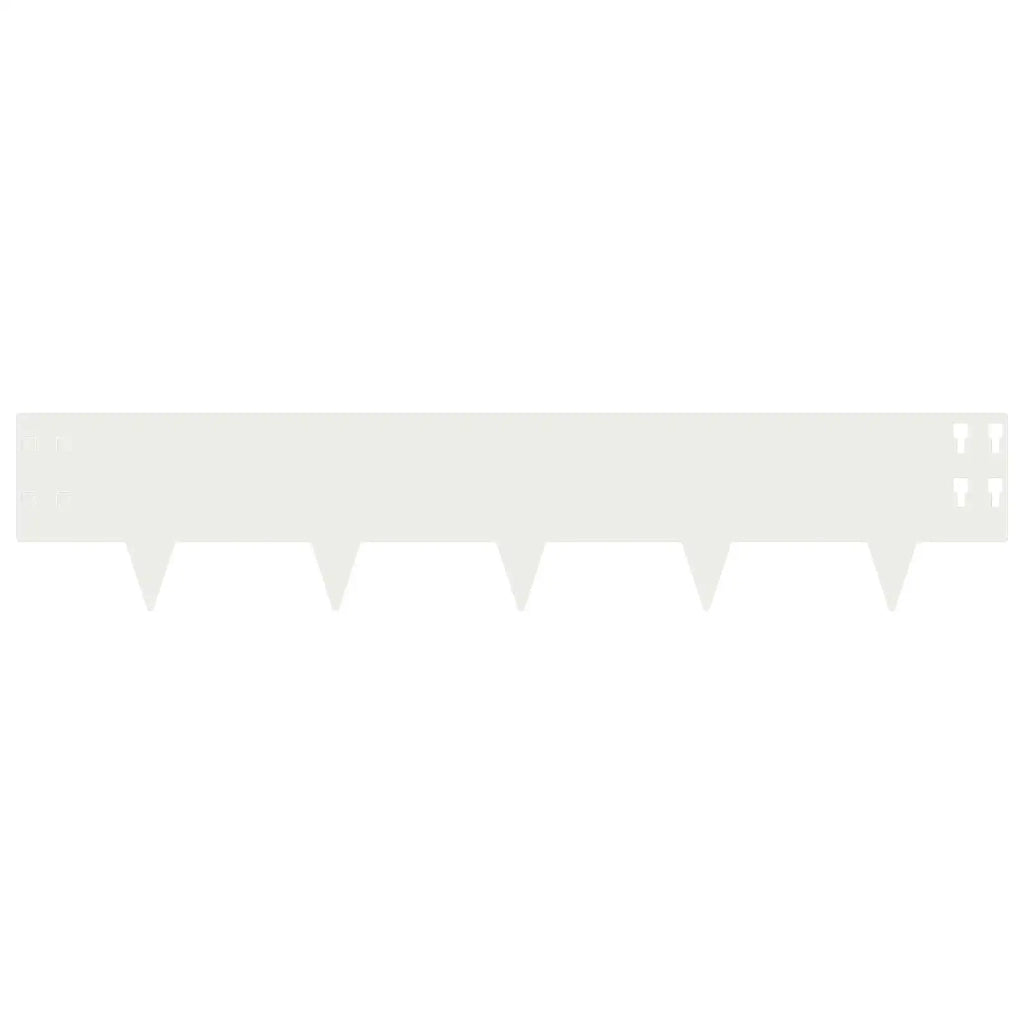 Bordura per Prato 50 pcs 100 x 20 cm Acciaio Bianco 8008581