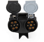 Adattore 13-pins a 7-pins per rimorchio - Convertitore acquaplanato per caravan - Adattatore 2-in-1 per coda di rimorchio - Adatto per rimorchi - Ideale per caravan.