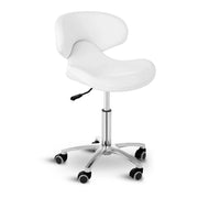 Sgabello/sedia con ruote molla a gas e schienale bianco 14_0003740