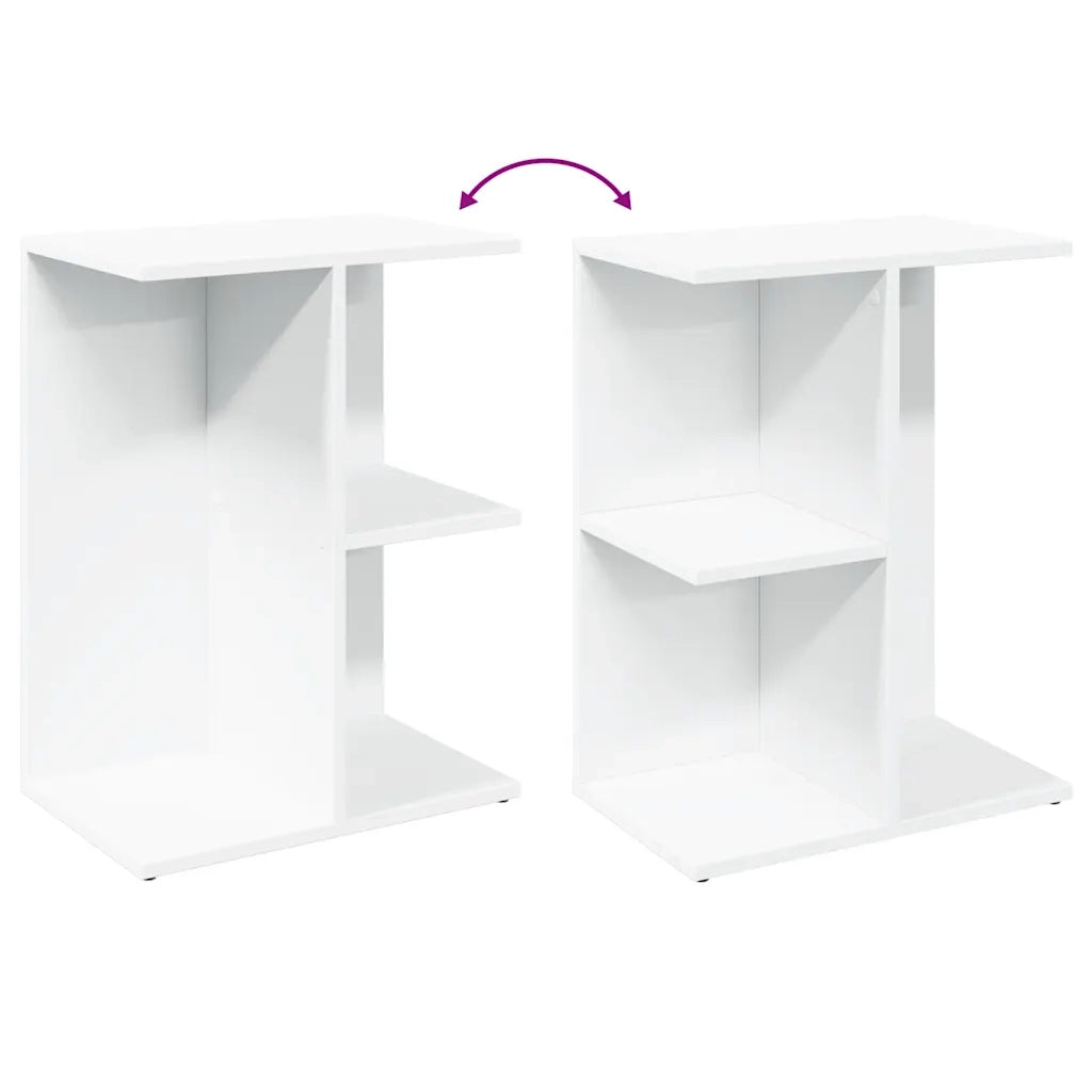 Comodino-Tavolino da notte Bianco 46,5x29x61 cm in Legno Multistrato