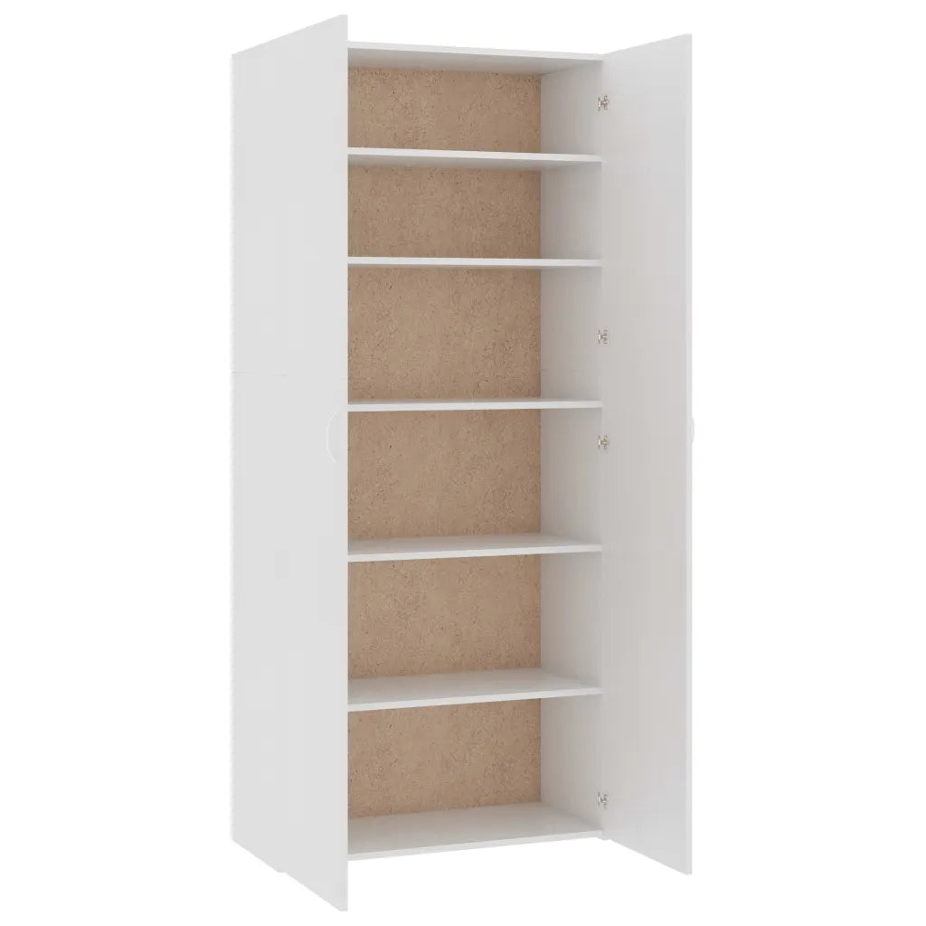 Scarpiera Bianca 80x35,5x180 cm in Legno Multistrato 800288