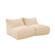 Set 2 pouf da esterno in olefina, beige