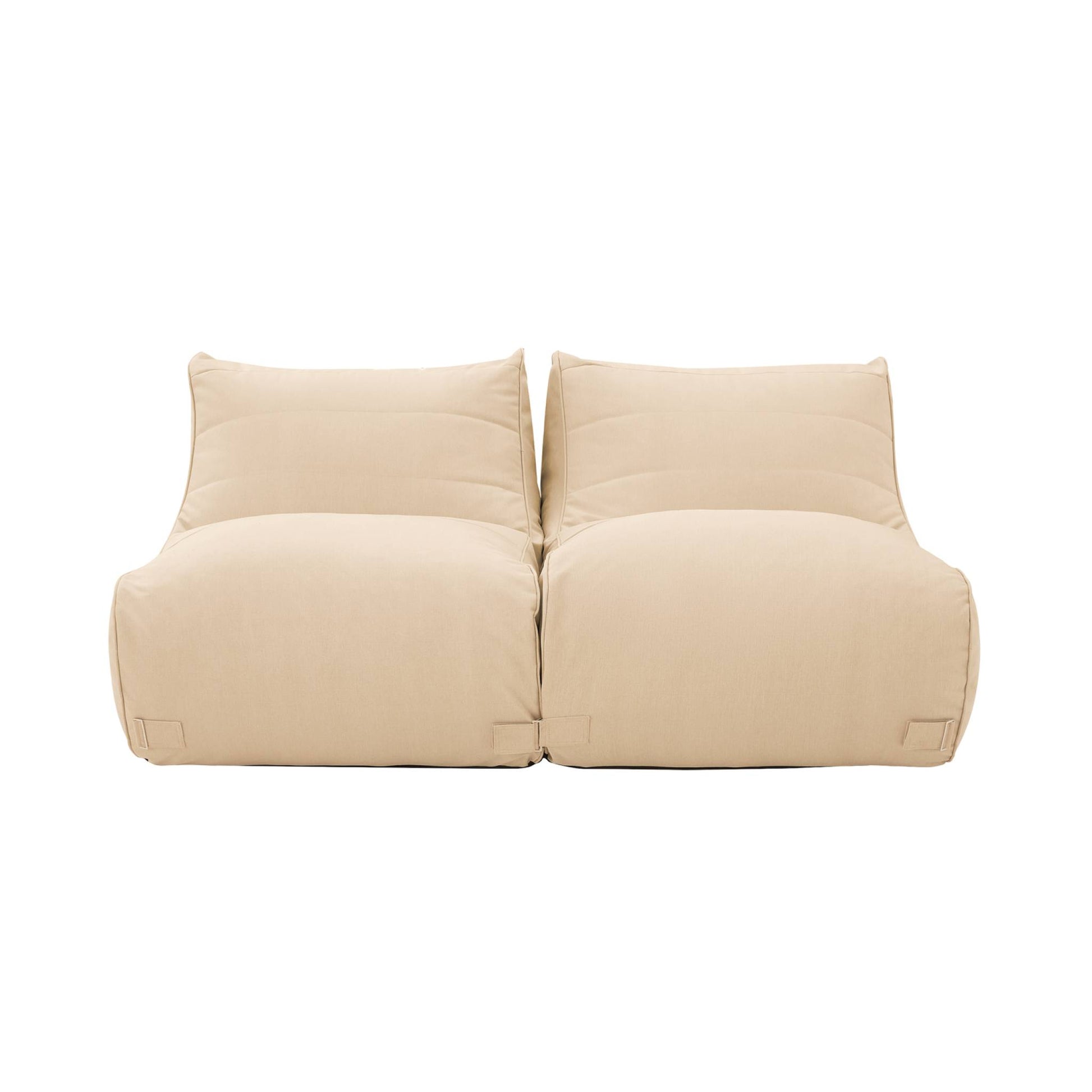 Set 2 pouf da esterno in olefina, beige