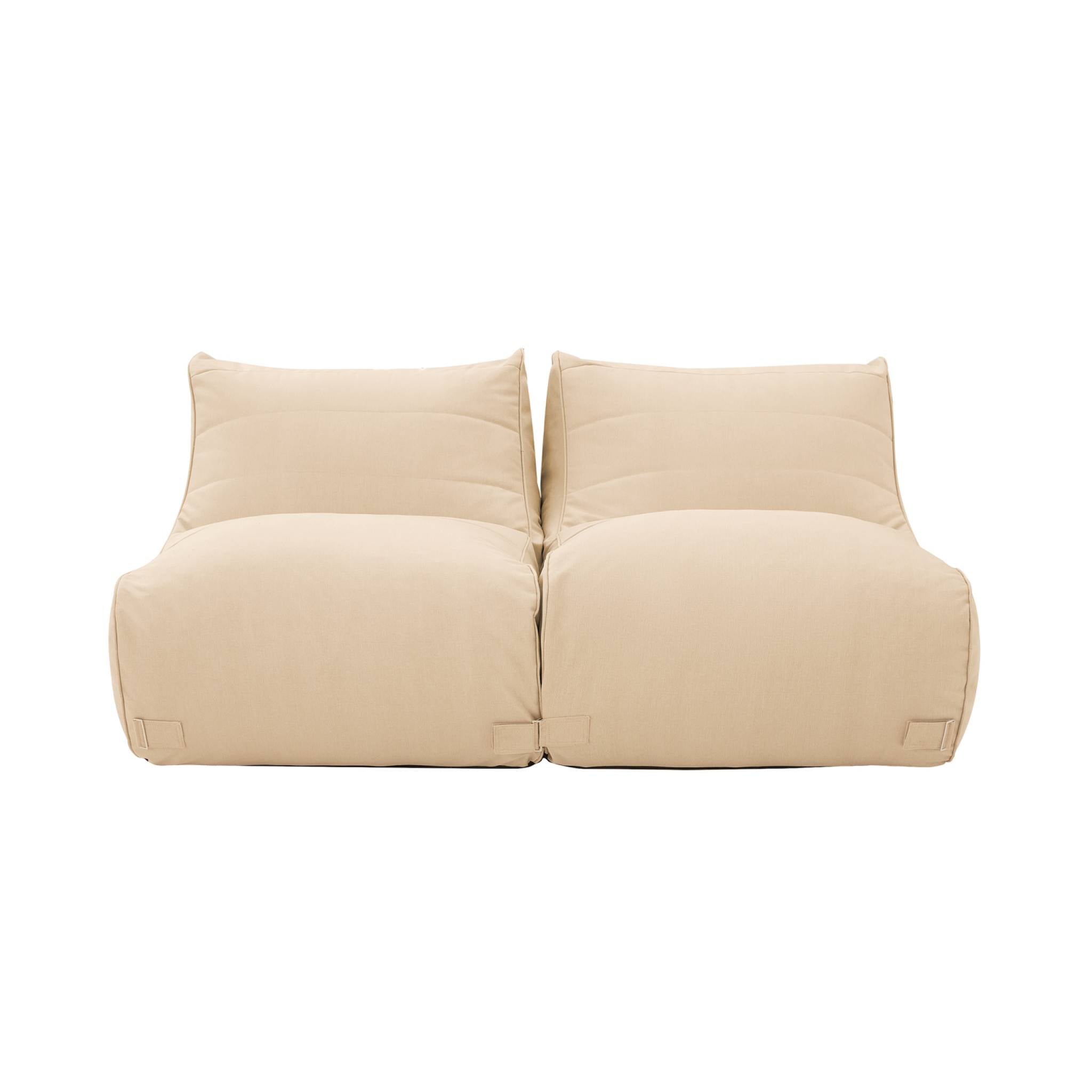 Set 2 pouf da esterno in olefina, beige