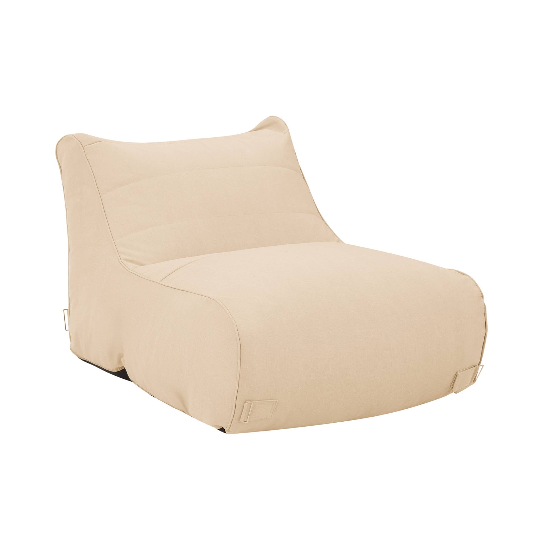 Set 2 pouf da esterno in olefina, beige