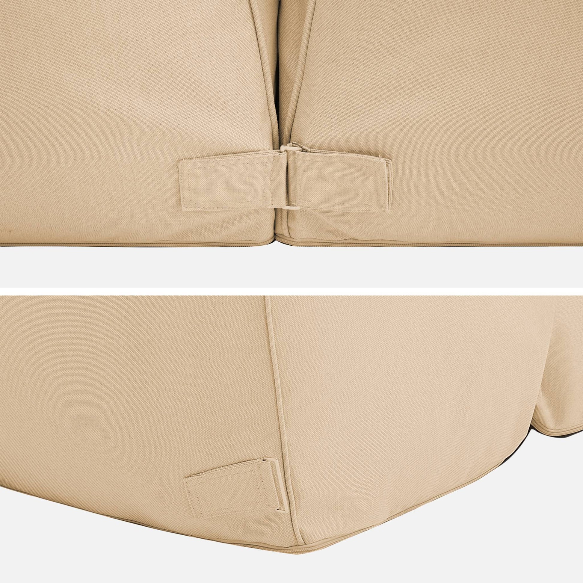 Set 2 pouf da esterno in olefina, beige