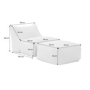 Pouf e poggiapiedi da esterno in olefina, beige