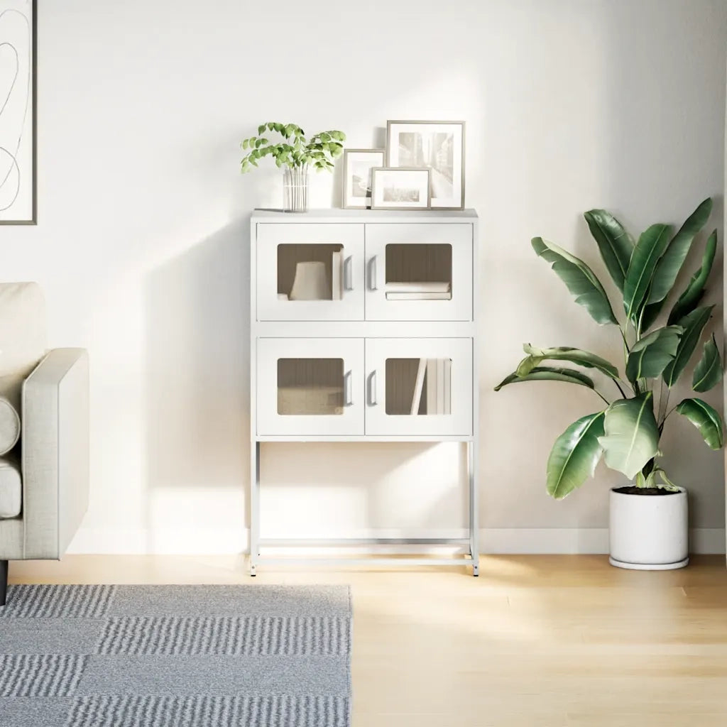 Credenza Bianca 68x39x107 cm in Acciaio