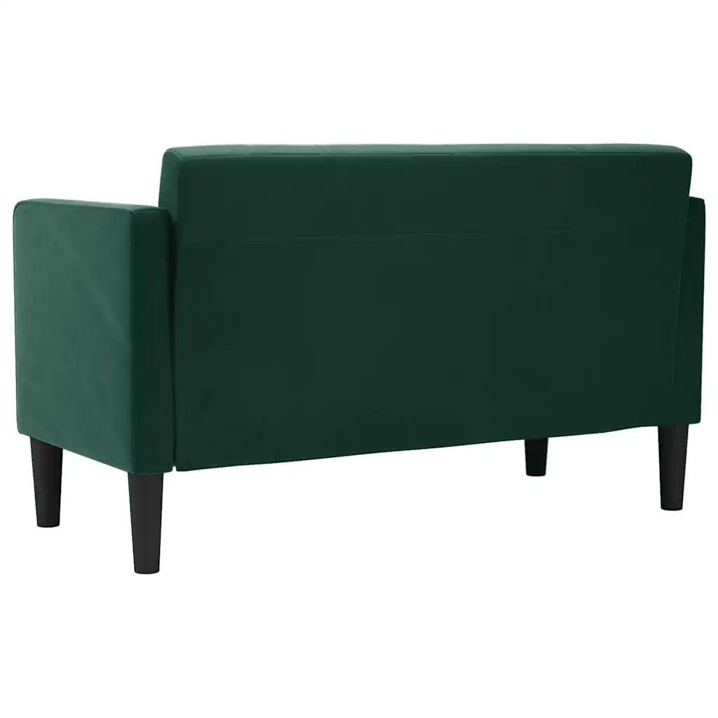 vidaXL Divano Divanetto Verde Scuro 111 cm in Velluto