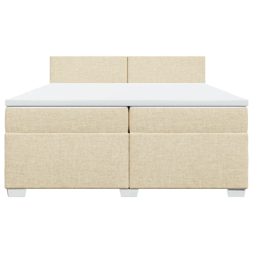 Giroletto a Molle con Materasso Crema 200x200 cm in Tessuto 3285993