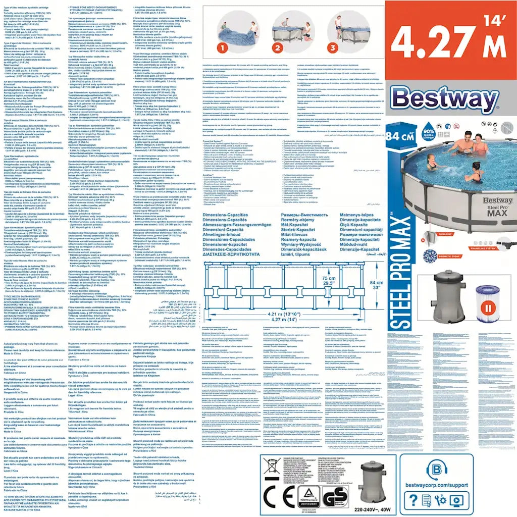 Bestway Set Piscina Steel Pro MAX 427x84 cm 93114