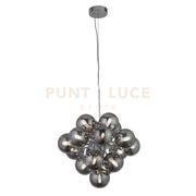 Berry 17Lt Pendant - Metallo cromato e vetro fumé