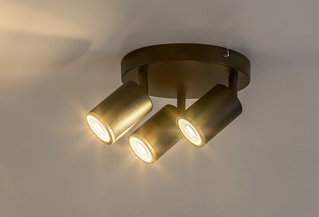 Plafoniera Nolie 3xGU10 nera oro metallo Rabalux