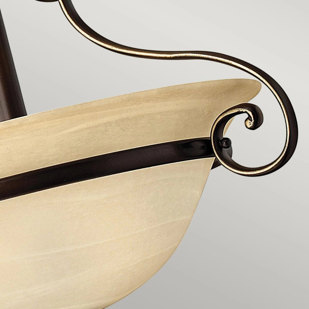 Plafoniera Cello Hinkley bronzo antico vetro 2xE27 48cm