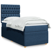 vidaXL Giroletto a Molle con Materasso Blu 90x200 cm inTessuto