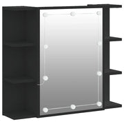 Mobile a Specchio | Armadio da bagno con LED Nero 70x16,5x60 cm