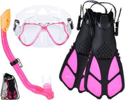 Kit di immersione per bambini - Occhiali da immersione con tubo di immersione e pinne da nuoto