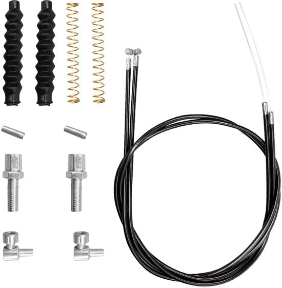 Componenti per rollator - 14 pezzi - Kit di cavi per sterzo - Componenti per cavi sterzo - Pezzi universali - Cavo in acciaio di alta qualità - Copriavvolgimento in gomma nera