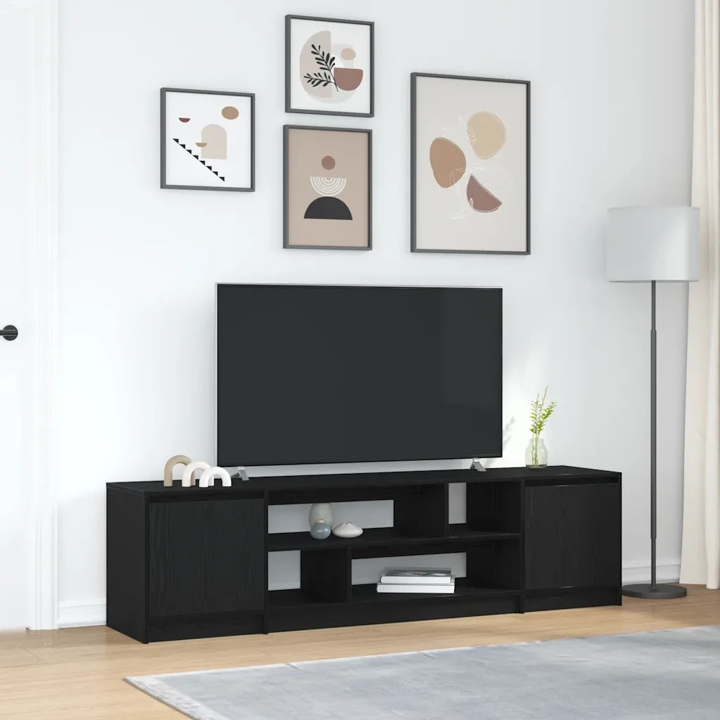 Mobile TV-Credenza per TV-Console TV Rovere Nero 188,5x41x50 cm in Legno Multistrato