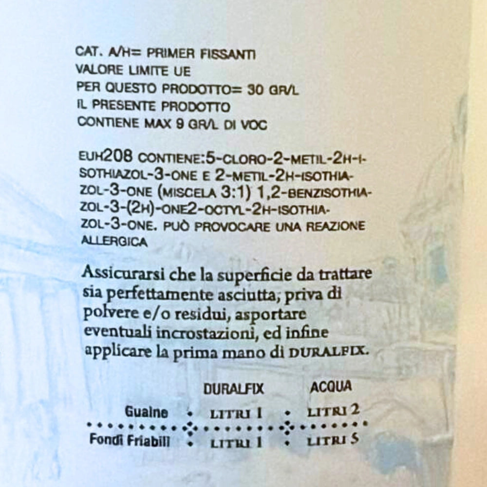 I pre trattamenti primer duralfix isolante acrilico consolidante trasparente *** formato 1 lt, confezione 1
