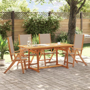 Set da pranzo da giardino 5 pezzi in legno massello di acacia e textilene, set tavolo e sedie da giardino, tavolo terrazza esterna e sedie, set terrazza, mobili da giardino esterno - 3279324