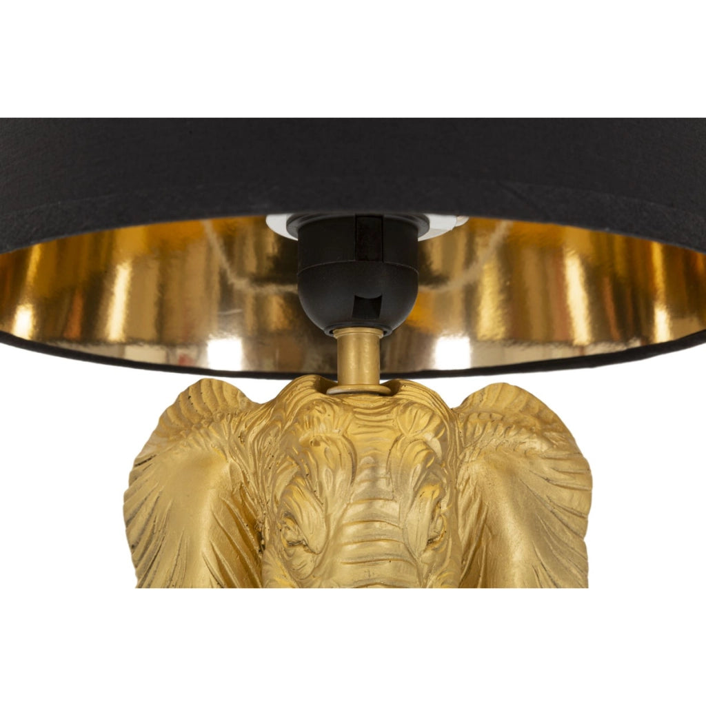 Lampada da Tavolo Elefante 1, Nero, Poliresina, 25x25x43 cm