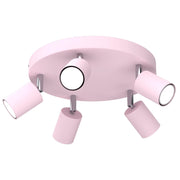 Plafoniera moderna Fun 5 faretti GU10 rosa Luminex